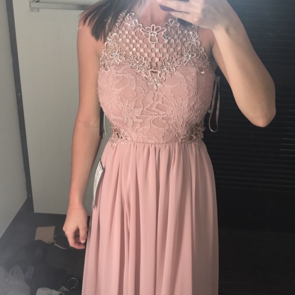 Blush pink prom dress